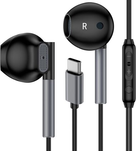 USB C Headphones Wired Earbuds for iPhone 16e 16 Pro Max 16 Pro 16 Plus 16 15 Pro Max 15 Pro 15 Plus 15, in-Ear Type C Earphones with Microphone Volume Control for Samsung Galaxy S25 S24 S23 S22 S21 in Saudi Arabia