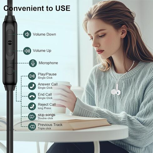 USB C Headphones Wired Earbuds for iPhone 16e 16 Pro Max 16 Pro 16 Plus 16 15 Pro Max 15 Pro 15 Plus 15, in-Ear Type C Earphones with Microphone Volume Control for Samsung Galaxy S25 S24 S23 S22 S21 in Saudi Arabia