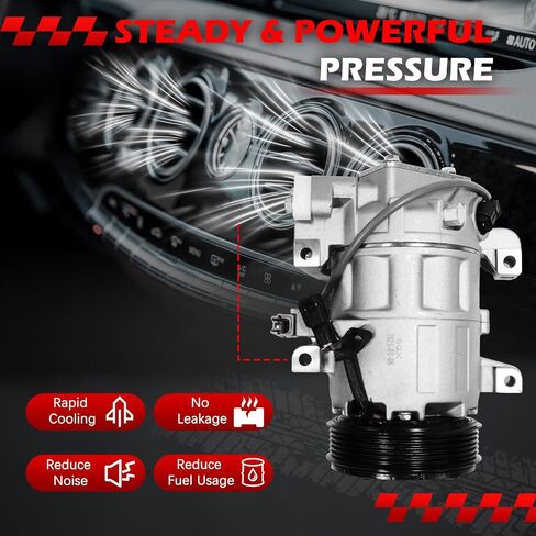 AC Compressor Fit for 2013-2018 Altima 2.5L l4 (Only fit SL or SV), Fit for QX60 Hybrid Plus 2018 2.5L Fit for QX60 Hybrid 2019 2.5L, with Clutch Replacement for 10000752, 140919, 140919NC, 2022517 in Saudi Arabia