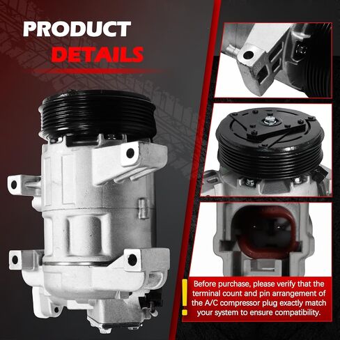 AC Compressor Fit for 2013-2018 Altima 2.5L l4 (Only fit SL or SV), Fit for QX60 Hybrid Plus 2018 2.5L Fit for QX60 Hybrid 2019 2.5L, with Clutch Replacement for 10000752, 140919, 140919NC, 2022517 in Saudi Arabia
