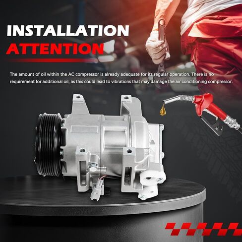 AC Compressor Fit for 2013-2018 Altima 2.5L l4 (Only fit SL or SV), Fit for QX60 Hybrid Plus 2018 2.5L Fit for QX60 Hybrid 2019 2.5L, with Clutch Replacement for 10000752, 140919, 140919NC, 2022517 in Saudi Arabia