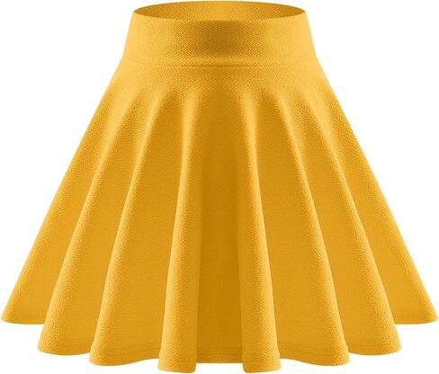 Girls Skirt School Uniform Skirts for Girls Casual Mini Flare Plain Pleated Stretch Waist Skater Skirt Red-Size5-6Y in Saudi Arabia