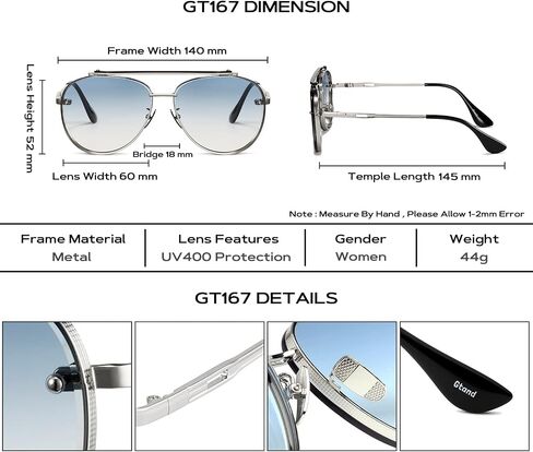 GTAND FASHION GOOD LRADIATIAT AVIATIATER نظارات شمسية للنساء نظارات شمس معدنية كلاسيكية عتيقة in Kuwait