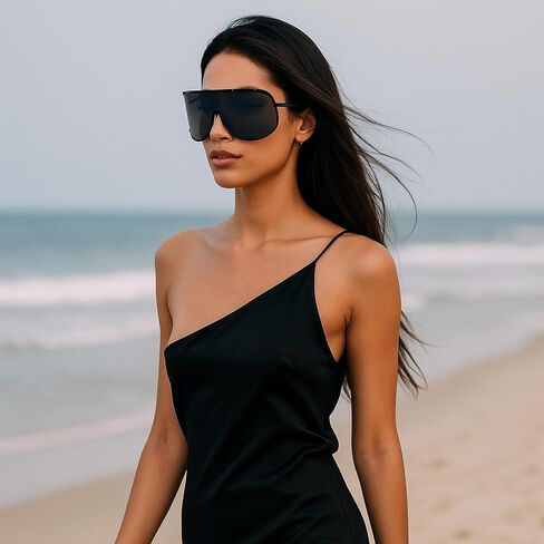 Oversized One-Piece Square Sunglasses Women 2025 Luxury Trendy Punk Shield Shades Outdoor Eyewear For Ladies in Saudi Arabia