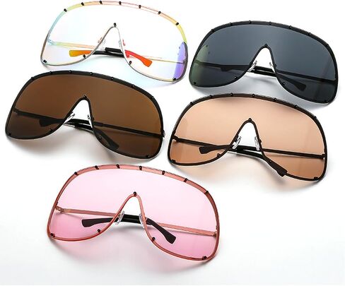 Oversized One-Piece Square Sunglasses Women 2025 Luxury Trendy Punk Shield Shades Outdoor Eyewear For Ladies in Saudi Arabia