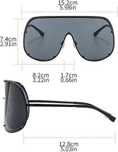Oversized One-Piece Square Sunglasses Women 2025 Luxury Trendy Punk Shield Shades Outdoor Eyewear For Ladies in Saudi Arabia