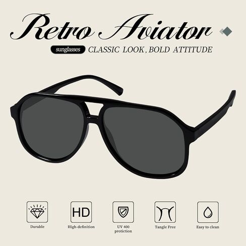 mosanana Retro Aviator Oversized Sunglasses for Women Men 2025 UV400 MS52481 in Saudi Arabia