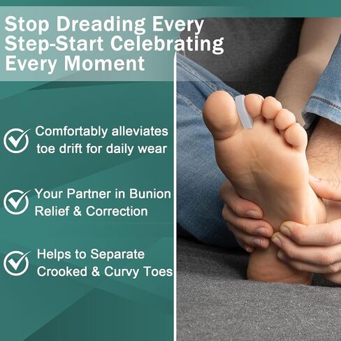 Honeydak 20 Packe Gel Toe Flavers Toe Spacer يخفف من البثور من البثور التي تفرك تداخل محاذاة محاذاة كبيرة يمكن إعادة استخدامها القابلة لإعادة الاستخدام. in Saudi Arabia