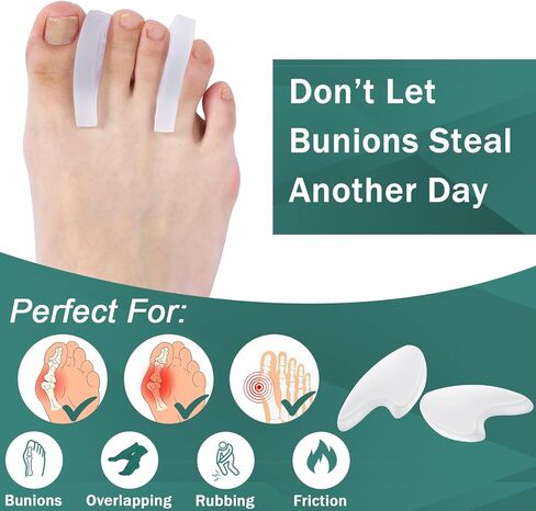 Honeydak 20 Packe Gel Toe Flavers Toe Spacer يخفف من البثور من البثور التي تفرك تداخل محاذاة محاذاة كبيرة يمكن إعادة استخدامها القابلة لإعادة الاستخدام. in Saudi Arabia