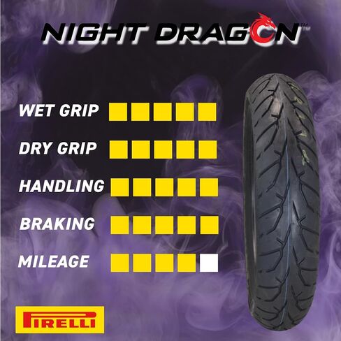 Pirelli Night Dragon 130/80B17 M/C 65H TL Cruiser Motorcycle Pront Tyre - Tuckion Traction and Talling for عالية الأداء مع سلسلة المفاتيح in Kuwait