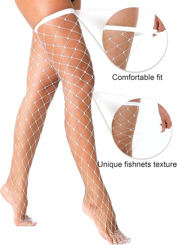 2 Pairs Women's Pink Rhinestone Stockings Sparkly Fishnet Thigh High Sexy Stockings for Women in Saudi Arabia