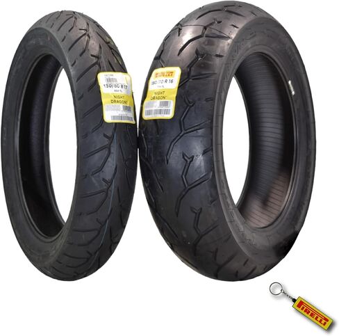 Pirelli Night Dragon 130/80B17 M/C 65H TL Cruiser Motorcycle Pront Tyre - Tuckion Traction and Talling for عالية الأداء مع سلسلة المفاتيح in Kuwait
