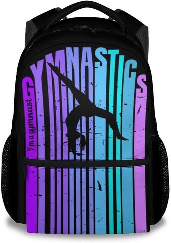 Backpacks for School, 17 Inch Aesthetic Gymnastic Backpack for Girls, Black Lightweight Bookbag for Kids in Kuwait