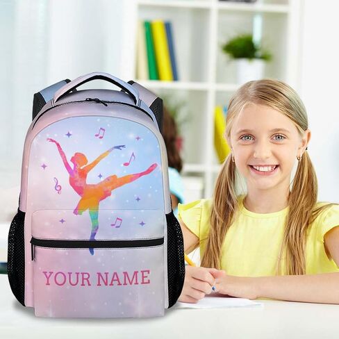 Backpacks for School, 17 Inch Aesthetic Gymnastic Backpack for Girls, Black Lightweight Bookbag for Kids in Kuwait