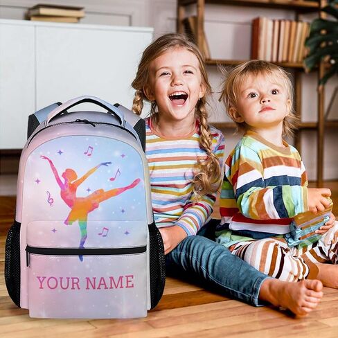 Backpacks for School, 17 Inch Aesthetic Gymnastic Backpack for Girls, Black Lightweight Bookbag for Kids in Kuwait