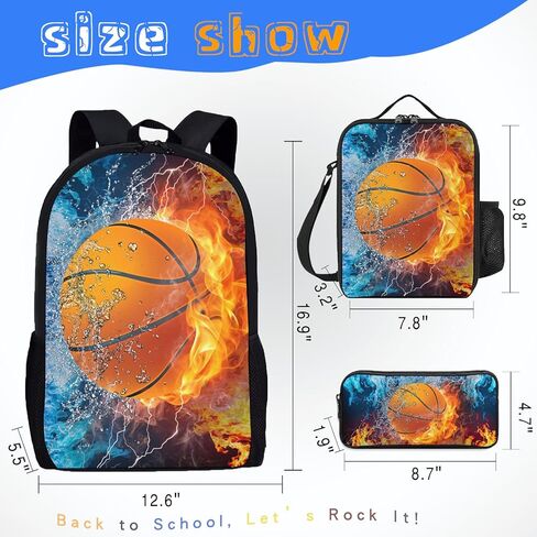 3pcs soccer backpack مجموعة للأولاد ، حقائب ظهر كبيرة الوزن مع صندوق الغداء وحالة القلم الرصاص ، حقيبة الكتب الرياضية الرائعة للأطفال ، والعودة إلى حقيبة الظهر للمدرسة للمدرسة الابتدائية والمتوسطة - 01 in Kuwait