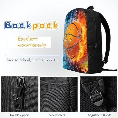 3pcs soccer backpack مجموعة للأولاد ، حقائب ظهر كبيرة الوزن مع صندوق الغداء وحالة القلم الرصاص ، حقيبة الكتب الرياضية الرائعة للأطفال ، والعودة إلى حقيبة الظهر للمدرسة للمدرسة الابتدائية والمتوسطة - 01 in Kuwait
