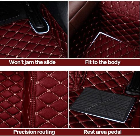 Custom Car Floor Mats Customizable 95% Car Model PU Leather All Weather Waterproof Non-Slip Diamond Full Covered Protection Advanced Performance Liners,Personalized Text and Image, Red in Saudi Arabia