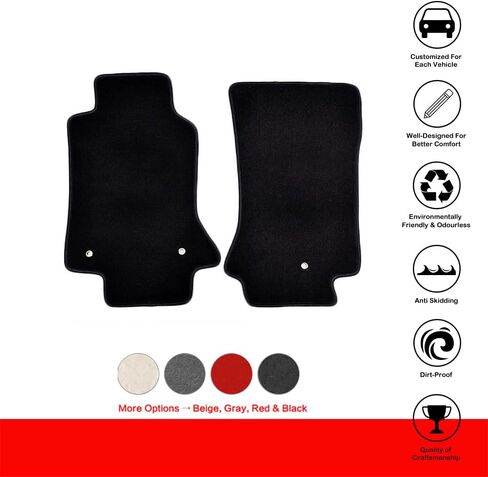حصيرة الأرضية متوافقة مع 1997-2004 Chevy Corvette ، C5 Logo Factory Fitment Nylon Black 2PC Car Car Carpets Carpets Liner by Ikon Motorsports ، 1998 1999 2000 2001 2002 2003 in Saudi Arabia