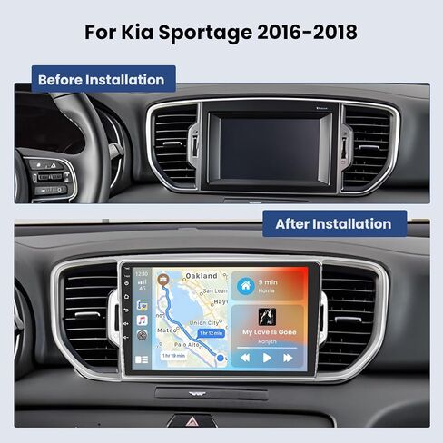 Hikity 4+64G Car Radio Stereo for Kia Sportage KX5 2016 2017 2018 Radio with 9 Inch Touch Screen, Carplay/Android Auto GPS Navigation/Mirror Link/DSP/Bluetooth+AHD Backup Camera in Saudi Arabia