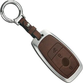 Leather Key Fob Cover with 3 Button Compatible for Mercedes Benz 2019-2023 C, E Class，2017-2023 GLS, GLB, G Class, 2020-2023 GLC, 2020-2025 GLE, AMG, 2016-2023 CLS, 2017-2022 S Class, CL in Saudi Arabia