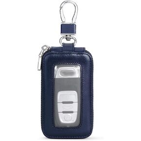 1 PC Car Remote Control Zipper Key Bag, Metal + PU Leather Key Storage Bag Pendant, for Most Cars (Black) in Kuwait