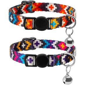 Tribal Aztec Cat Collar 2-Pack, Breakaway with Bell in Saudi Arabia