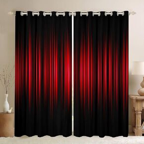 Feelyou Abstract Ombre Window Curtains Red Black 30%-50% Blackout Curtain Kids Boys Girls Room Decor Red Ombre Darkening Drapes Modern Gradient Contemporary Window Treatments, 2 Panels 38 x 45 Inch in Kuwait