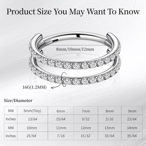 G23 Titanium مزدوج/ثنائي محارة محارة مجوهرات: حلقات طوق الأنف 16G in Kuwait