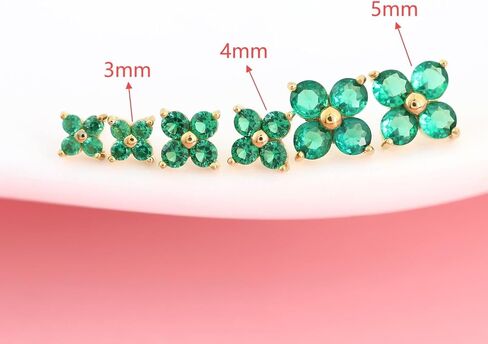 FANSING CZ Flower Threadless Flat Back Earring Labret Stud for Cartilage Tragus Helix Conch in Saudi Arabia