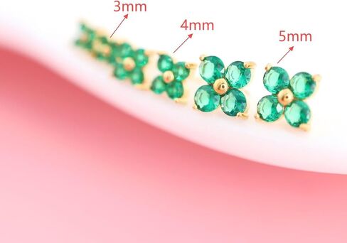 FANSING CZ Flower Threadless Flat Back Earring Labret Stud for Cartilage Tragus Helix Conch in Saudi Arabia