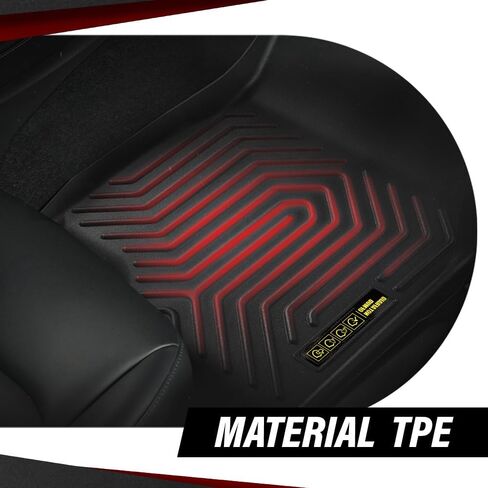 Cheda TPE Floor Mats Pargs Parners All-Weather Protection متوافقة مع Toyota Tundra Double Cab Pickup 2007-2011/Fits Toyota Tundra Crawmax Cab Bickup 2007-2011 Front & 2nd 3pcs in Kuwait