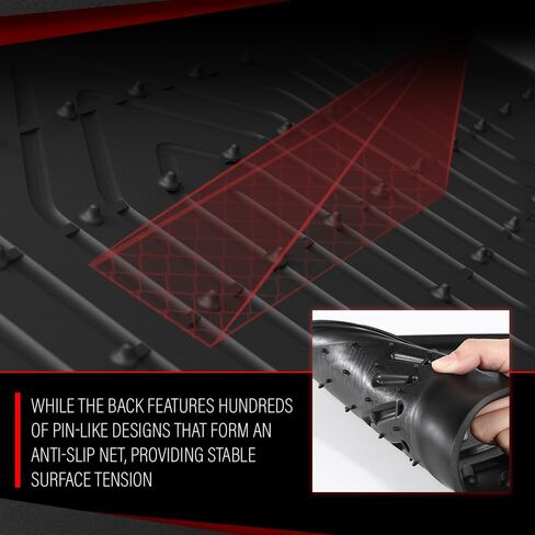 Cheda TPE Floor Mats Pargs Parners All-Weather Protection متوافقة مع Toyota Tundra Double Cab Pickup 2007-2011/Fits Toyota Tundra Crawmax Cab Bickup 2007-2011 Front & 2nd 3pcs in Kuwait