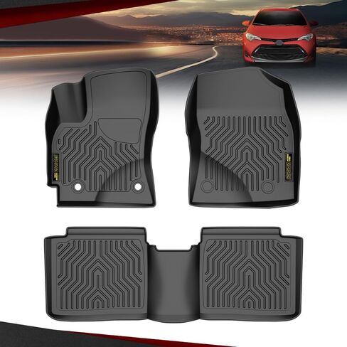 Cheda TPE Floor Mats Pargs Parners All-Weather Protection متوافقة مع Toyota Tundra Double Cab Pickup 2007-2011/Fits Toyota Tundra Crawmax Cab Bickup 2007-2011 Front & 2nd 3pcs in Kuwait