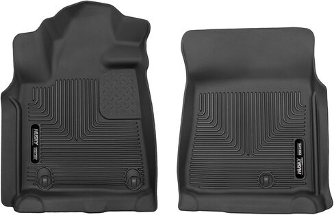 Husky Liners X-Act Contour Floor Haps | يناسب 2007-2011 Toyota Tundra ، Crewmax ، Double & Standard Cab ، 2008-2011 Toyota Sequoia | الصف الأمامي ، 2 -PC أسود - 53731 in Saudi Arabia