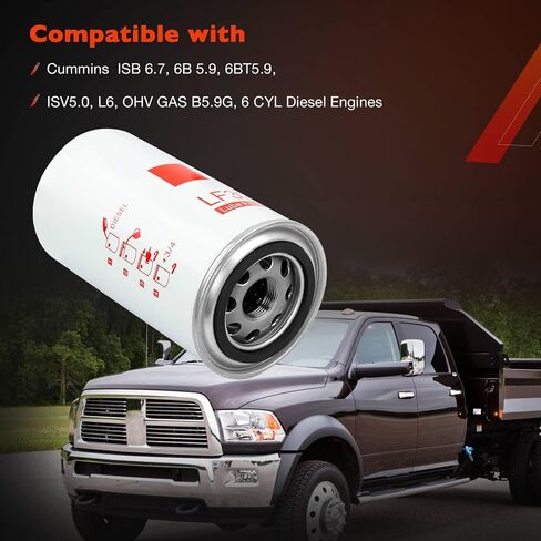 مرشح الزيت LF3972 متوافق مع Cummins ISB 6.7 ، 6BT 5.9 ، ISV5.0 ، L6 ، OHV GAS DIESEL in Saudi Arabia