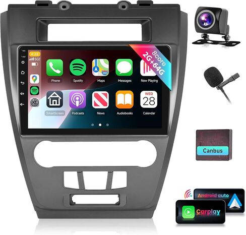 راديو 8Core 2G 64G لسيارة Ford Fusion Mondeo Mustang 2009-2012 مع شاشة لمس 10.1 بوصة 1280X720P IPS لاسلكية CarPlay Android Auto MirrorLink Bluetooth GPS WiFi DSP 36EQ 59UIs كاميرا احتياطية in Saudi Arabia