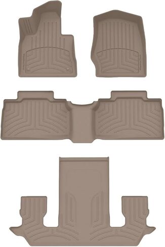 Weathertech Floorliner HP Custom Fit Floor Floor For Ford Explorer ، Explorer Hybrid ، Explorer St 6-Parcenger-مجموعة كاملة (441716-1-2-3IM) ، الأسود in Saudi Arabia