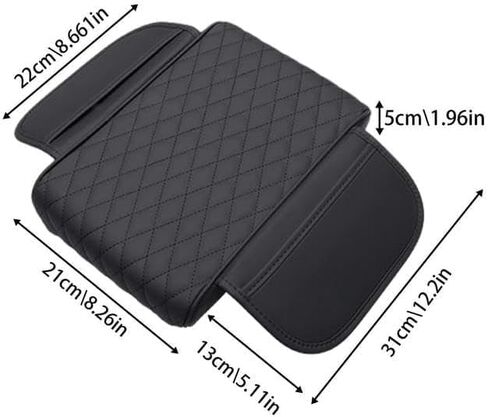 ل Cadillac XT5 2016 2017 2018 2019 2020 2021 2022 CAR Center Console Cover ، وسادة حماية رغوة الذاكرة الجلدية ، وسادة الراحة اليدوية مع زيادة الارتفاع ، الملحق الداخلي ، الأسود ، العادي in Saudi Arabia
