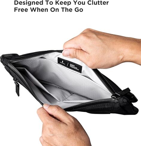 ALPAKA Zip Pouch Max V2 - Black Axoflux 210D Water-resistant Fabric, Front Zip Pocket, Weatherproof Zipper - Men Sling Bag fits iPad Mini, iPhone Pro Max, Passport Holder for Family Travel (Green) in Kuwait