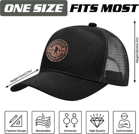 Bigfoot Hat with Leather Sasquatch Baseball Cap for Men Boy Gifts for Dad Hats Sports Trucker Caps in Kuwait