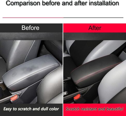 XITER 1PC Leather Center Console Cover Armrest Pad Protector Waterproof Anti-Scratch Armrest Box Cover for Nissan Kicks 2018 2019 2020 2021 2022 2023 2024(Not Fit for S)-Red Stitches in Saudi Arabia