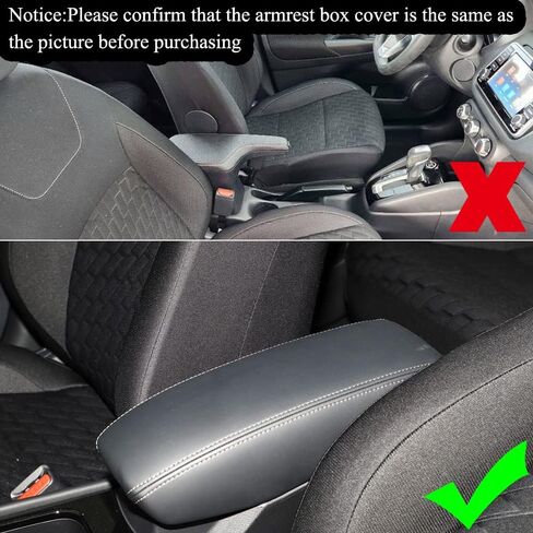 XITER 1PC Leather Center Console Cover Armrest Pad Protector Waterproof Anti-Scratch Armrest Box Cover for Nissan Kicks 2018 2019 2020 2021 2022 2023 2024(Not Fit for S)-Red Stitches in Saudi Arabia
