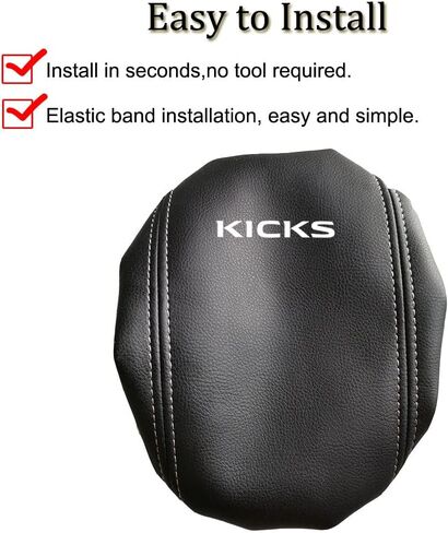 XITER 1PC Leather Center Console Cover Armrest Pad Protector Waterproof Anti-Scratch Armrest Box Cover for Nissan Kicks 2018 2019 2020 2021 2022 2023 2024(Not Fit for S)-Red Stitches in Saudi Arabia