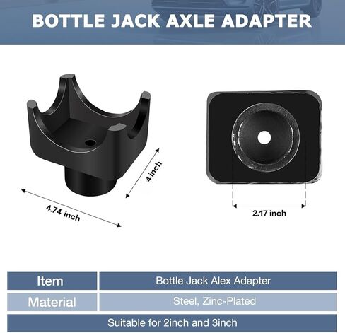 Bottle Jack Adapter, Bottle Jack Axle Adapter | Jack Axle Adapter Lifting Saddle for 2Inch and 3Inch Axle Tub for Bottle Jack Accessories (Black) in Kuwait