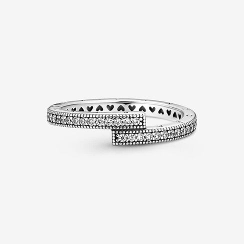 Pandora Sparkling Overlapping Ring - Layering or Stackable Ring for Women - Gift for Her - Sterling Silver with Clear Cubic Zirconia - With Gift Box in Saudi Arabia
