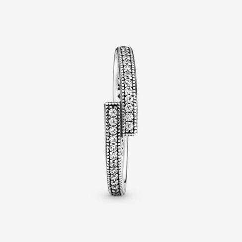 Pandora Sparkling Overlapping Ring - Layering or Stackable Ring for Women - Gift for Her - Sterling Silver with Clear Cubic Zirconia - With Gift Box in Saudi Arabia
