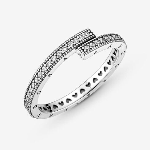Pandora Sparkling Overlapping Ring - Layering or Stackable Ring for Women - Gift for Her - Sterling Silver with Clear Cubic Zirconia - With Gift Box in Saudi Arabia
