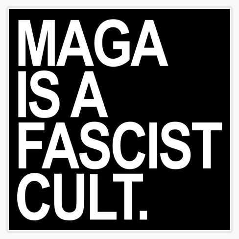 Magnet Maga Is A Fascist Cult Magnet Vinyl Decal Sticker 5" in Saudi Arabia