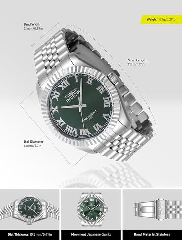 Invicta Men's 47398 Specialty Quartz 3 Hand Green Dial Watch in Saudi Arabia